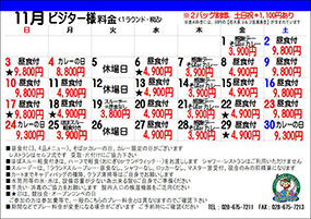 ビジター様特別料金　2024年11月（PDF）