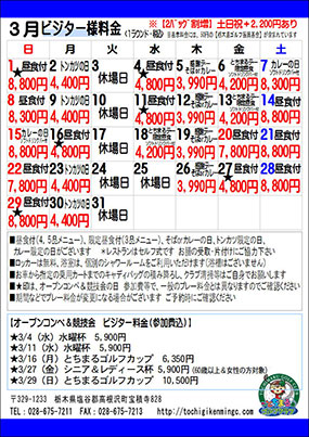ビジター様特別料金2026年3月（PDF）